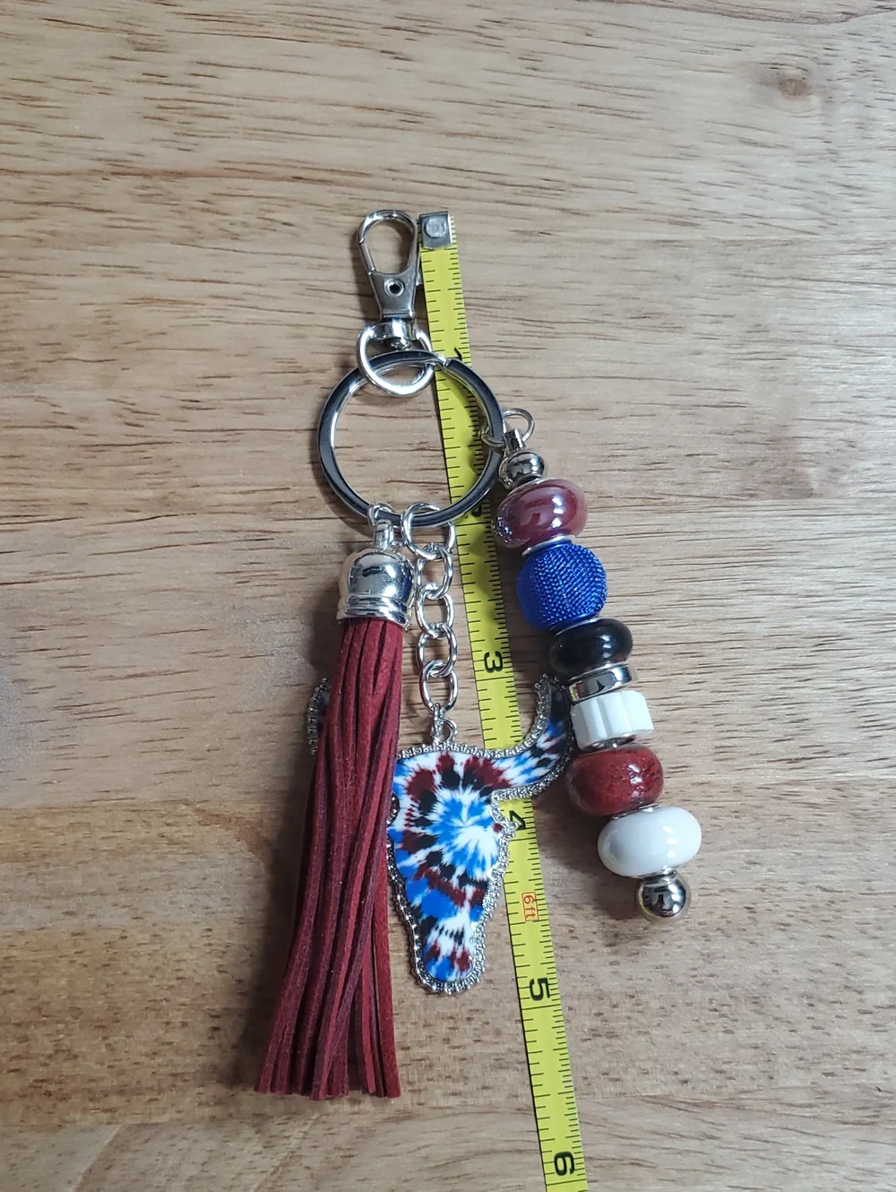 Western Style Blue And Brown Keychain